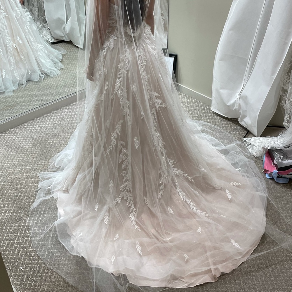 Wtoo by watters princess bridal gown with vine appliqués